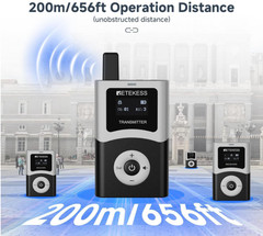 Retekess T130U (4nd Gen) Wireless Tour Guide, Transmitter 15 Receivers Charger