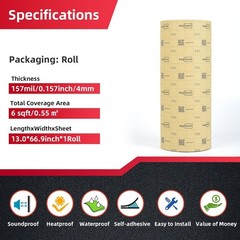 Durable Sound Insulation Mat 6sqft – Reduce Noise & Radiant Heat Effectively