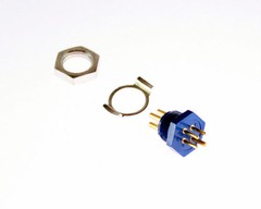 1x 4 Pin Male Miniature Hexagonal Panel Connector Plug Clip Hex Nut 126 Series