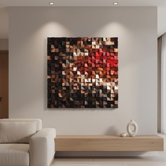 Wooden wall art, sound diffuser panels, Mosaic wood wall art, 3d Sound diffuser
