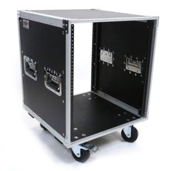 12 Space Studio Rack Case with 4″ Caster Wheels ATA-style fits Amp or Effects