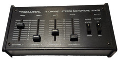 Realistic 32-1105 Four Channel Stereo Microphone Mixer 32-1105 Uses 9V Battery.