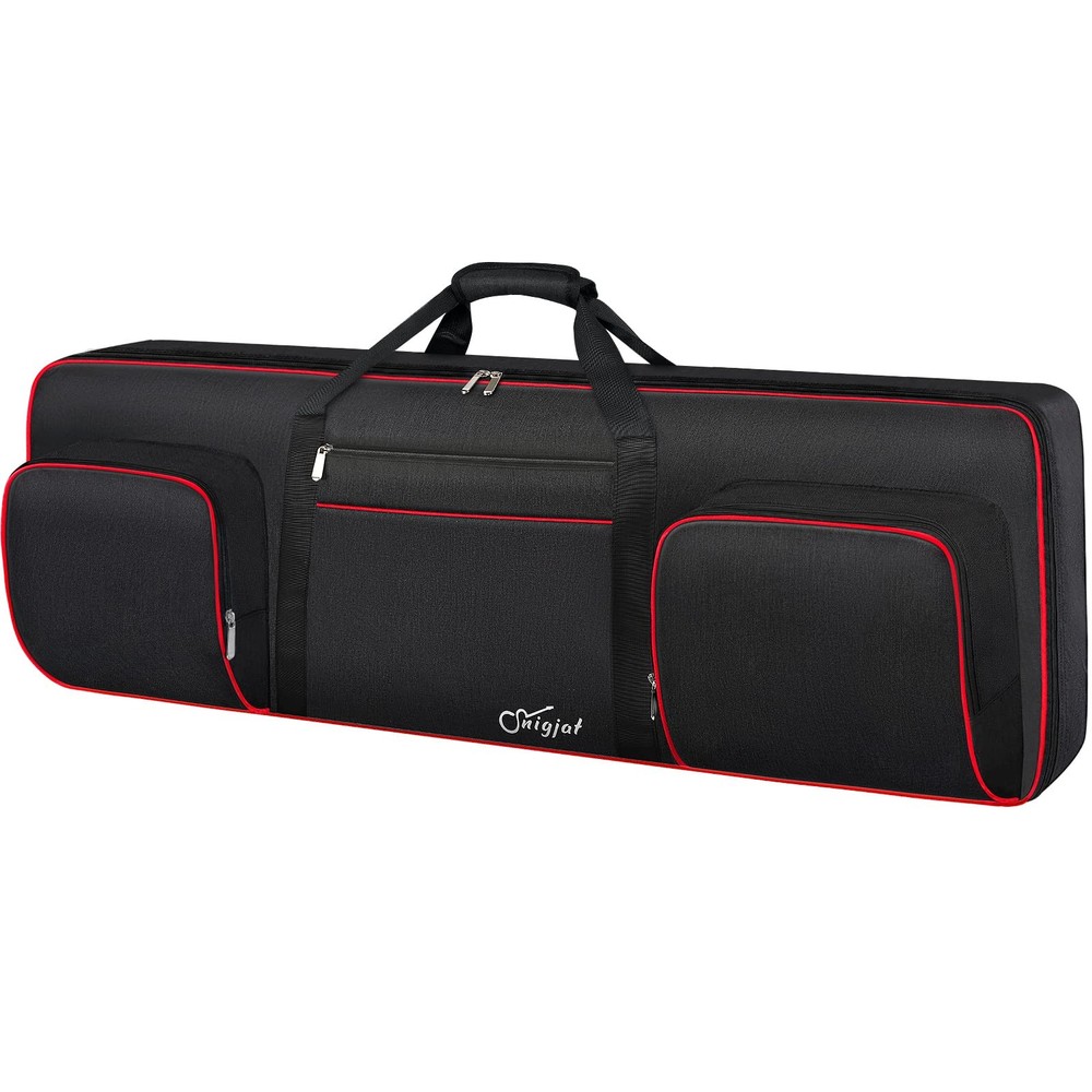 SNIGJAT 76 Key Keyboard Case, Soft Padded 76 Key, 48.4″x 18″x6.1″, Black+Red