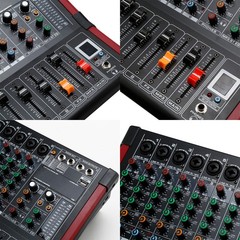 8 Channel Amplifier Power Mixer Bluetooth TRS Audio Mixing w/ USB Slot 16DSP New