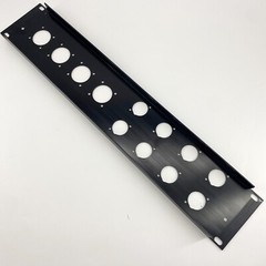 2U Rack Panel with 4 Large Speakon Cutouts NL8 8 D-Series Connector Cutouts