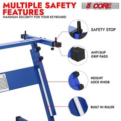 5Core Keyboard Stand Z Style Height Adjustable Piano Riser Lift Holder Stands