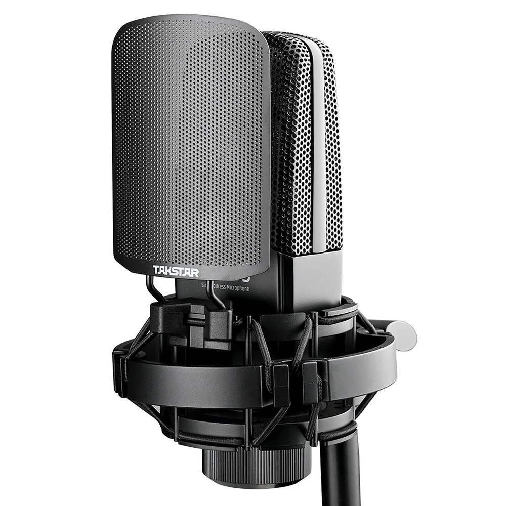 TAKSTAR XLR Condenser Microphone with 34mm Large Gold Plated Diaphragm, Singi…