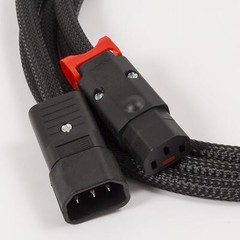 Audiophile IEC C14 to Locking C13. TRUE 13amp Cable. Black Braided