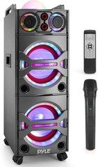 Pyle PSUFM1043BT Portable Bluetooth PA Loudspeaker System W/ Mic, Party Lights..
