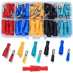 QOOSIKICC 100 Pcs Bullet Connectors Kit, red, yellow, green, black and blue