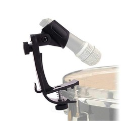 Adjustable Drum Rim Mic Clips – Microphone Mount Clamp (Pack of 2) Black