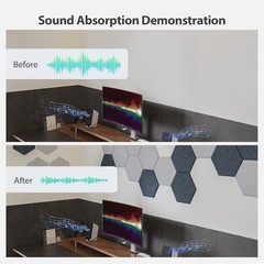Eco-Friendly 12 Pack Hexagon Soundproof Panels – Perfect for Studios & Homes