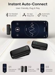 KUKIHO Wireless Lavalier Microphone with Charging Case, 36H Battery Life
