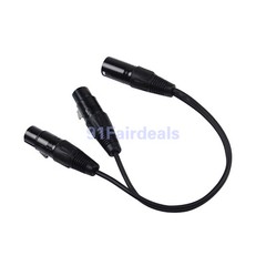 Lot 3-Pin XLR Male Plug to Dual 2 Female Jack Y Splitter Mic DJ Cable Adaptor