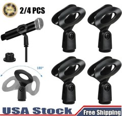 4× Universal 180° Microphone Clips Clamp Holder For Wired/ Wireless Mic Stand US