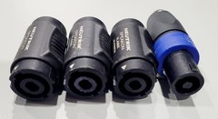 LOT OF 48x PIECES-40 ADAPTERS FOR SPEAKER CABLES-8 BANANAS-SPEAKON-XLR-1/4″-MORE