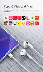 Sound card headphones wired in-ear magnetic suction MIC music singing recording