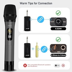 Rechargeable UHF Handheld Microphone – Unidirectional, Mute Feature, 4 Hours Use
