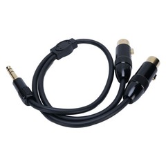 Dual XLR Female To 1/4 Inch 6.35mm Male Stereo Y Splitter Cable 1.6FT PVC D WPMU