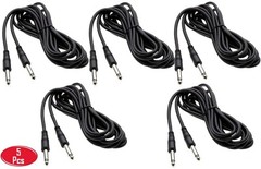 5 x 15Ft Mono 1/4″ Male to Male Guitar Mixer Instrument Cable 15′ Foot v2