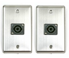 2 OSP Stainless Steel Duplex Audio Wall Plate with 1-Speakon NEUTRIK Connector