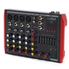 Pro 6 Channel Bluetooth Studio Audio Mixer Live Sound Mixing Console w/USB 110V