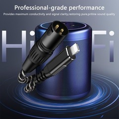 NCGGY Lightn ing to XLR Male Output Audio Cable 10FT,i Phone 10FT, Silver