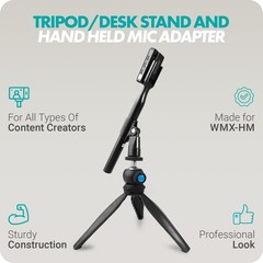 HMT-2 Tabletop Tripod Microphone Stand for Handheld Wireless Mic Adapters