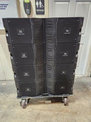 (4x) JBL VTX-V20 3-Way High Directivity Line Array Speakers Set w/Transporter