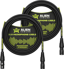 ALIEN CABLES – STARQUAD XLR MICROPHONE CABLE – 25 FOOT – 2 PACK