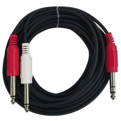 Cable Up CU/AX205 16′ 1/4″ TRS Male to Dual 1/4″ TS Male Audio Cable