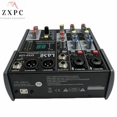 LASE Mini 4 Channel Sound Mixing Console Audio Mixer with USB2.0 audio interface