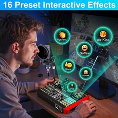 Podcast Microphone Bundle with Live Sound Board Audio Mixer,Podcast Equipment..
