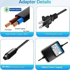 Replacement 17.5VX2 500mA Power Adapter for Behringer Mixers