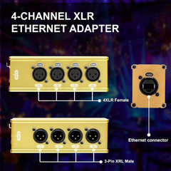4 Channel 3 Pin Multi Network Cable Breakout, Male Female to RJ45 Ethercon for S