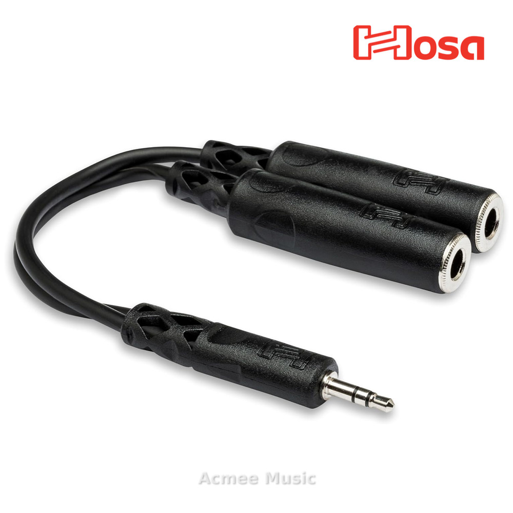 Hosa YMP-233 Y Cable – 3.5 mm TRS to Dual 1/4 Inch TRSF