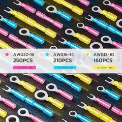 haisstronica 620PCS Marine Grade Heat Shrink Wire Butt Connectors Blue