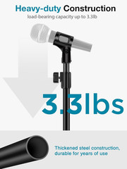Innogear Desktop Microphone Stand, 1 Pack Upgraded Adjustable Table Mic Stand wi