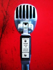 Vintage 1960s Shure 55S dynamic cardioid microphone w Atlas DS5 stand DISPLAY #5