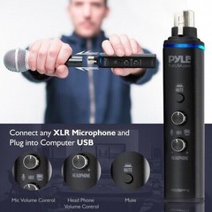 Pyle Microphone XLR-to-USB Adaptor (USB Mic Interface, Plug-and-Play PDUSBPP10