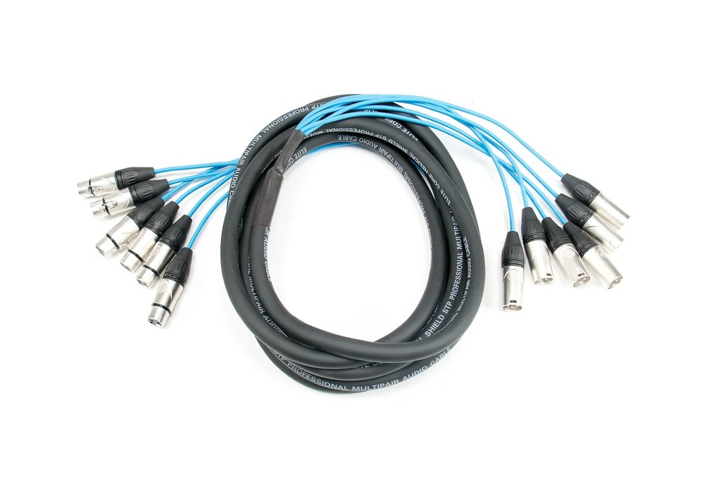 6 Channel 15 ft XLR Mic Audio Extension Patch Snake Cable Fan to Fan