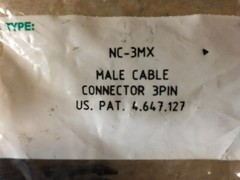 (5) Neutrik NC3MX 3 Pin Male Cable Connector
