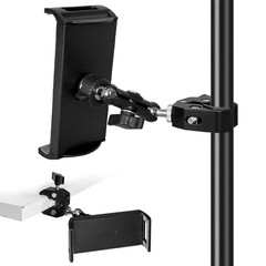 Mic Stand Tablet Holder Mount for 4.7–12.9″ iPad iPhone Aluminum Adjustable US