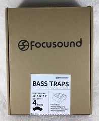 Focusound 4 Pack Bass Traps Corner Acoustic Foam Corner 12″ x 12″ x 7″ Black
