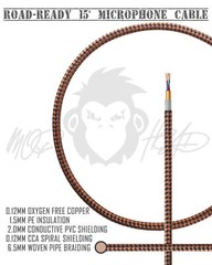 Mophead 15 Foot Braided XLR Male to XLR Female Microphone Cable Brown and Black