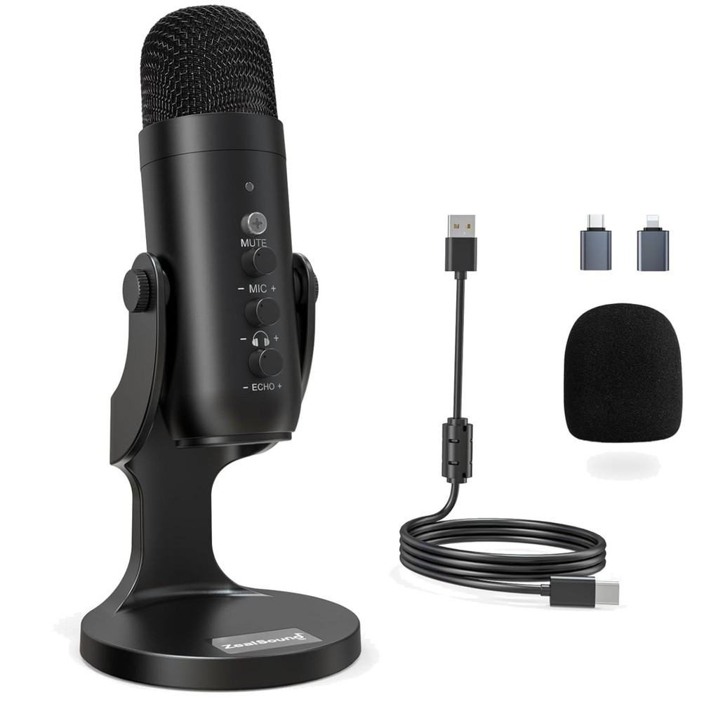 Studio-Quality USB Podcast Microphone with Noise Reduction
