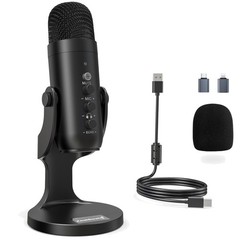 Studio-Quality USB Podcast Microphone with Noise Reduction
