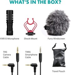 Movo VXR10 Universal Cardioid Condenser Video Microphone with Shock Mount