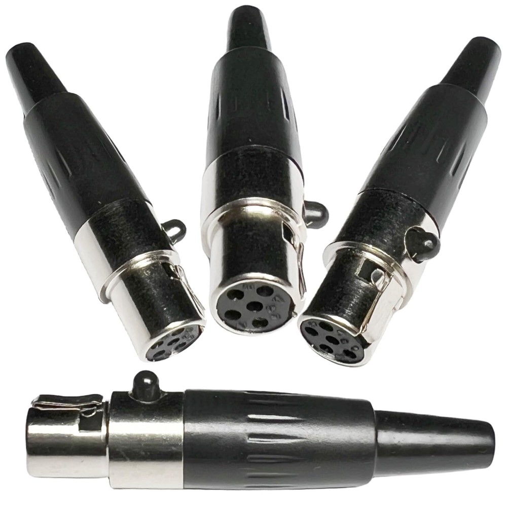 TA5F 5-Pin Mini XLR Female Cable Connector Adapter 4-Pack for Mic Microphone