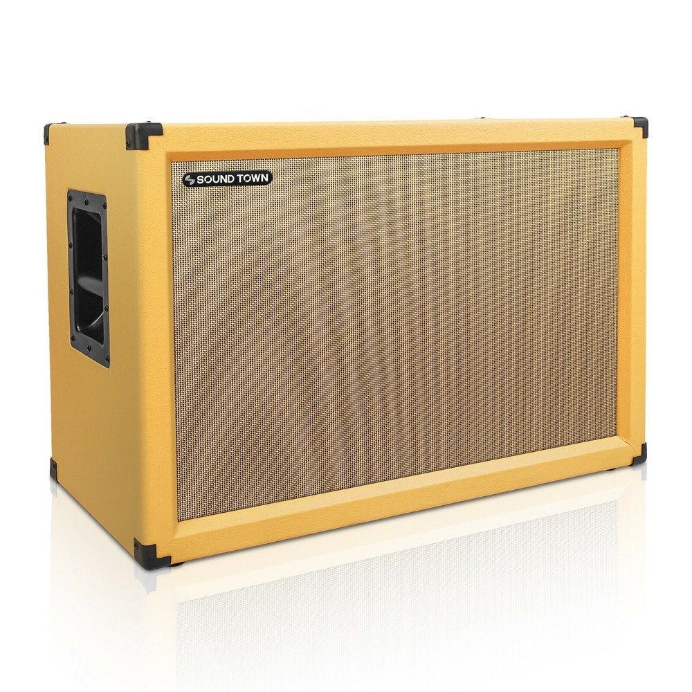 Sound Town 2×12″ Empty Guitar Speaker Cabinet, Plywood, Orange (GUC212OR-EC)